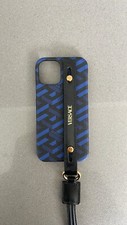 Versace La Greca Signature Crossbody Blue iPhone Case Crossbody Leather