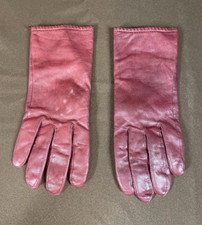 Vintage Maroon Red Faux Leather Gloves Size Small / Medium FLAW