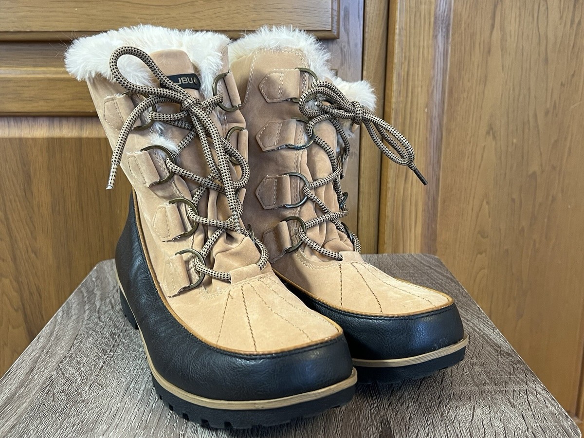 JBU By Jambu Women's Boots Size 10 Maldive Tan Black Lace Up