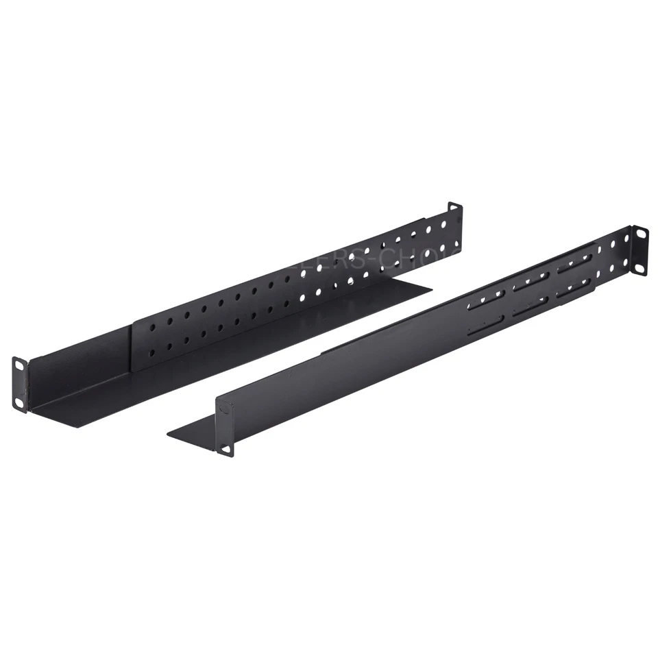 1U Rack Mount Server Shelf Rails, Audio Network 4-Post, Black, 16.14" Depth - Image 2 of 4