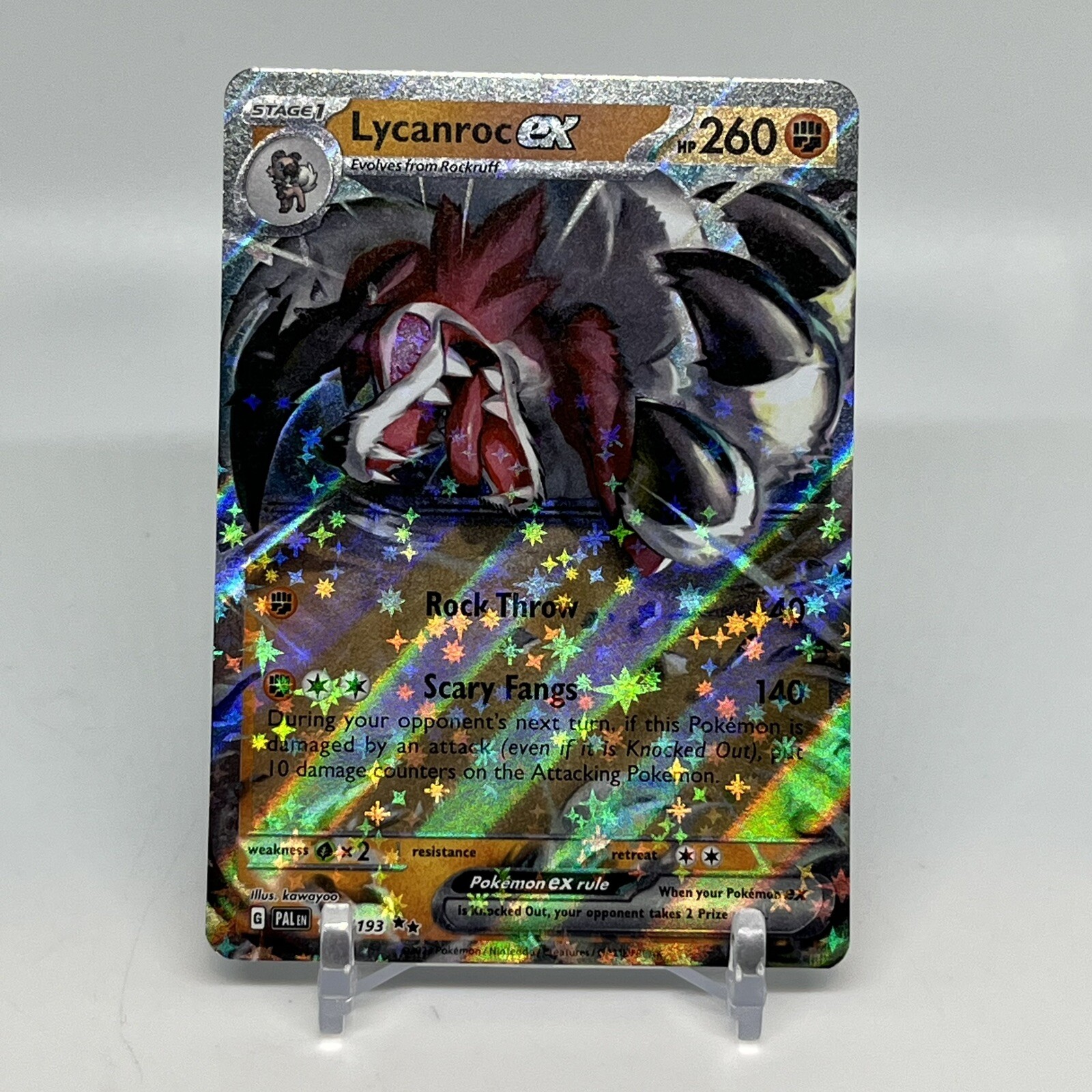 Pokemon Lycanroc EX Double Rare Paldea Evolved 117/193 NM Trading Card