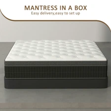 10/12/14in Hybrid Mattress Twin Full Queen King Innerspring Memory Foam In A Box