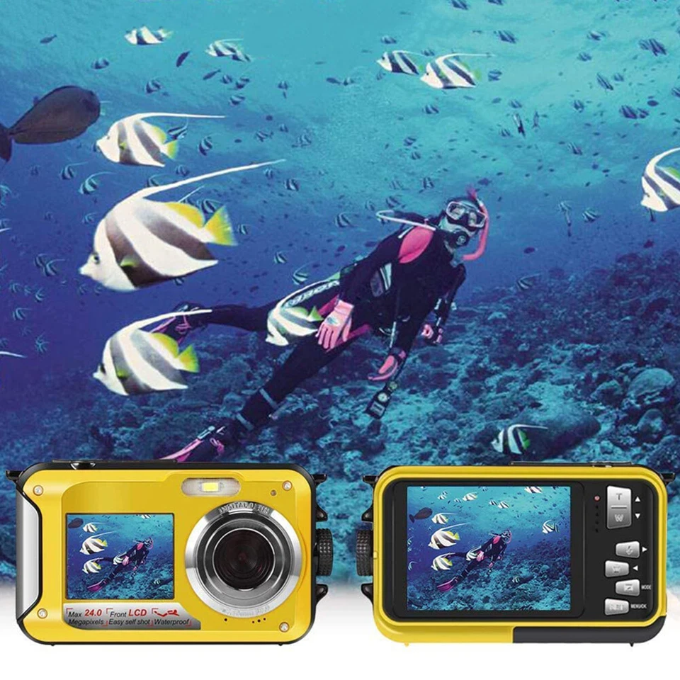 Waterproof Digital Camera 1080P HD 2.4MP Dual Screen Underwater DV Recorder - Image 3 of 4
