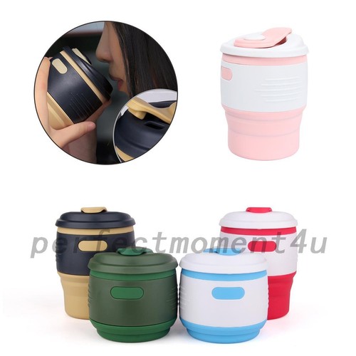 Portable Collapsible Silicone Coffee Cup Mug Reusable Travel Leak Proof Sport