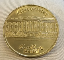 MEDALLA DE MÉRITO GOP Task Force MONEDA DE George Bush, estuche es para una moneda de Ronald Regan
