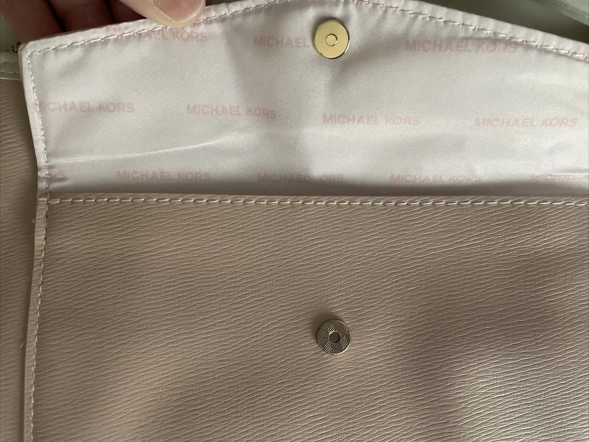 Michael Kors Trousse Bag Pink Cream Wristlet Dust Bag