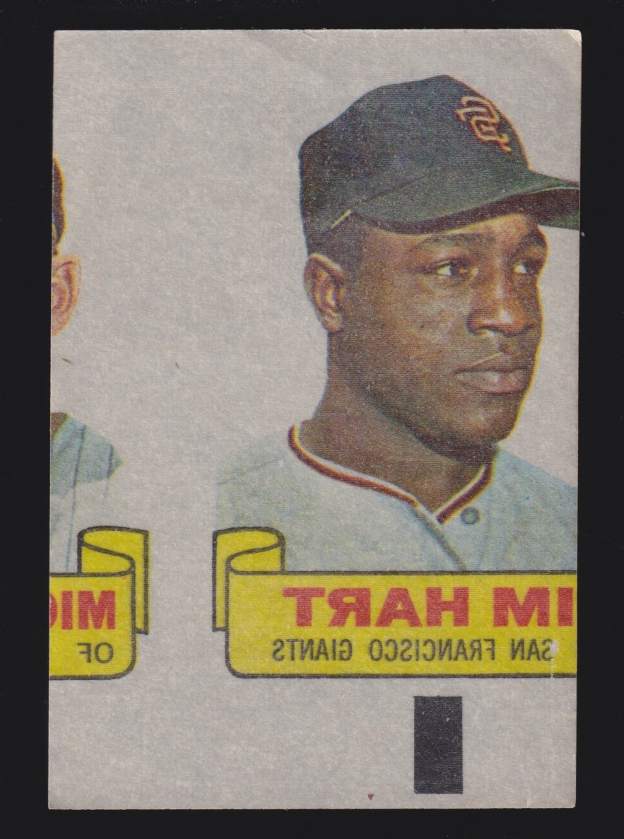 Jim Hart Baseball Cards 1966 Topps Rub Offs trading card — raw and PSA graded price guide