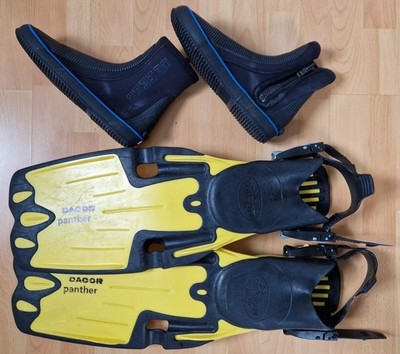 Dacor Panther Geräteflossen Gr. M/L + Camaro Boots Gr. 43   Tauchen Set