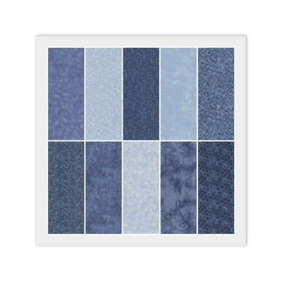 Blue Color LAYER CAKE: 20) 10'' x 10'' Squares, 100% Quilting Cotton Fabric