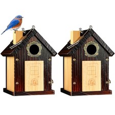 SISTERBIRD Pack of 2 Premium Bluebird Houses for Outside, All Seaons Bird Hou...