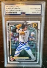 Konnor Griffin Signed Card 1st Bowman Paper Auto Pittsburg Pirates PSA Autentic