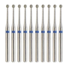 Multi-Use Dental Diamond Burs Long Round Ball 801L/012M Surgical Friction Grip