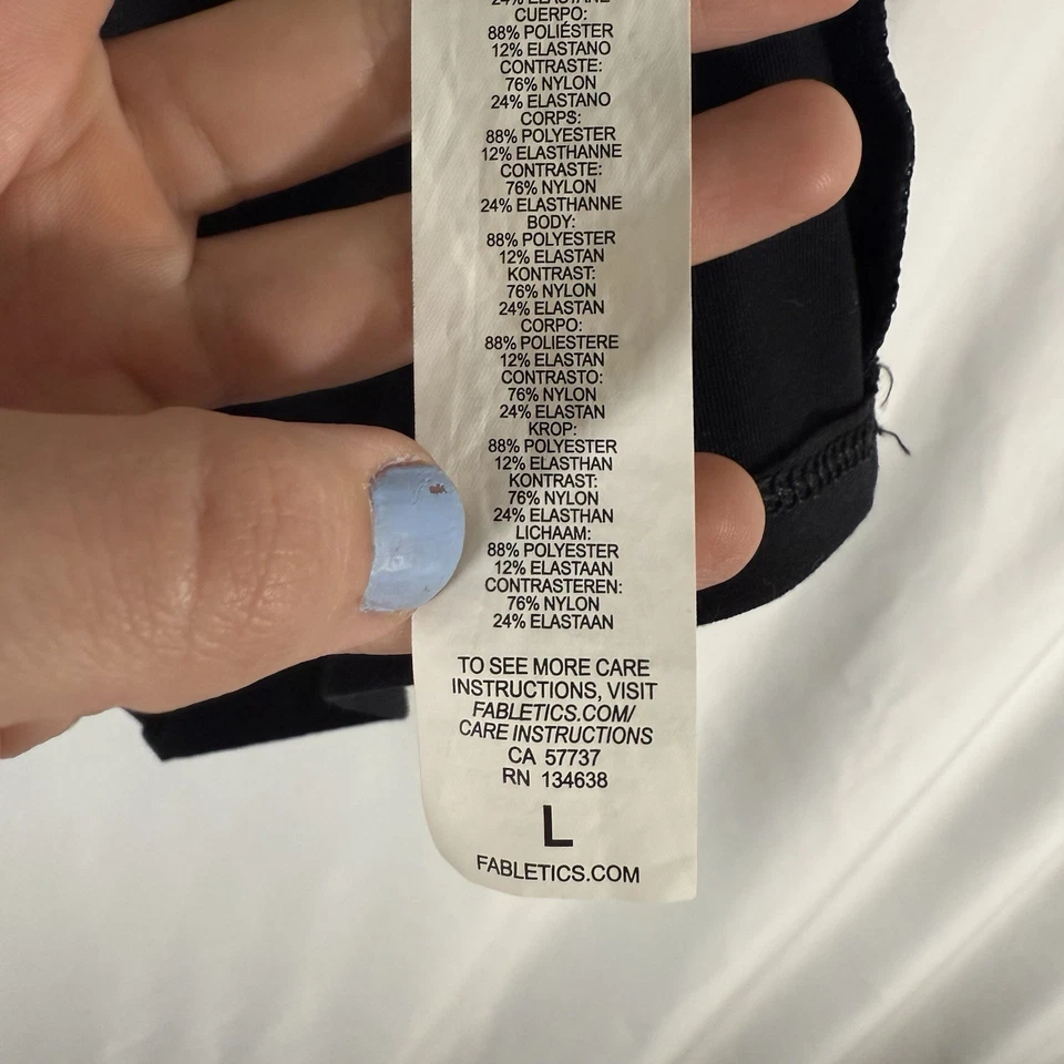 Fabletics Swim Top Women's Large Solid Black Padded Sleeveless Tank Top - Image 4 of 4