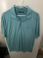 Greg Norman Polo Shirt Men XL Green Play Dry Short Sleeve Golfing Casual Teal