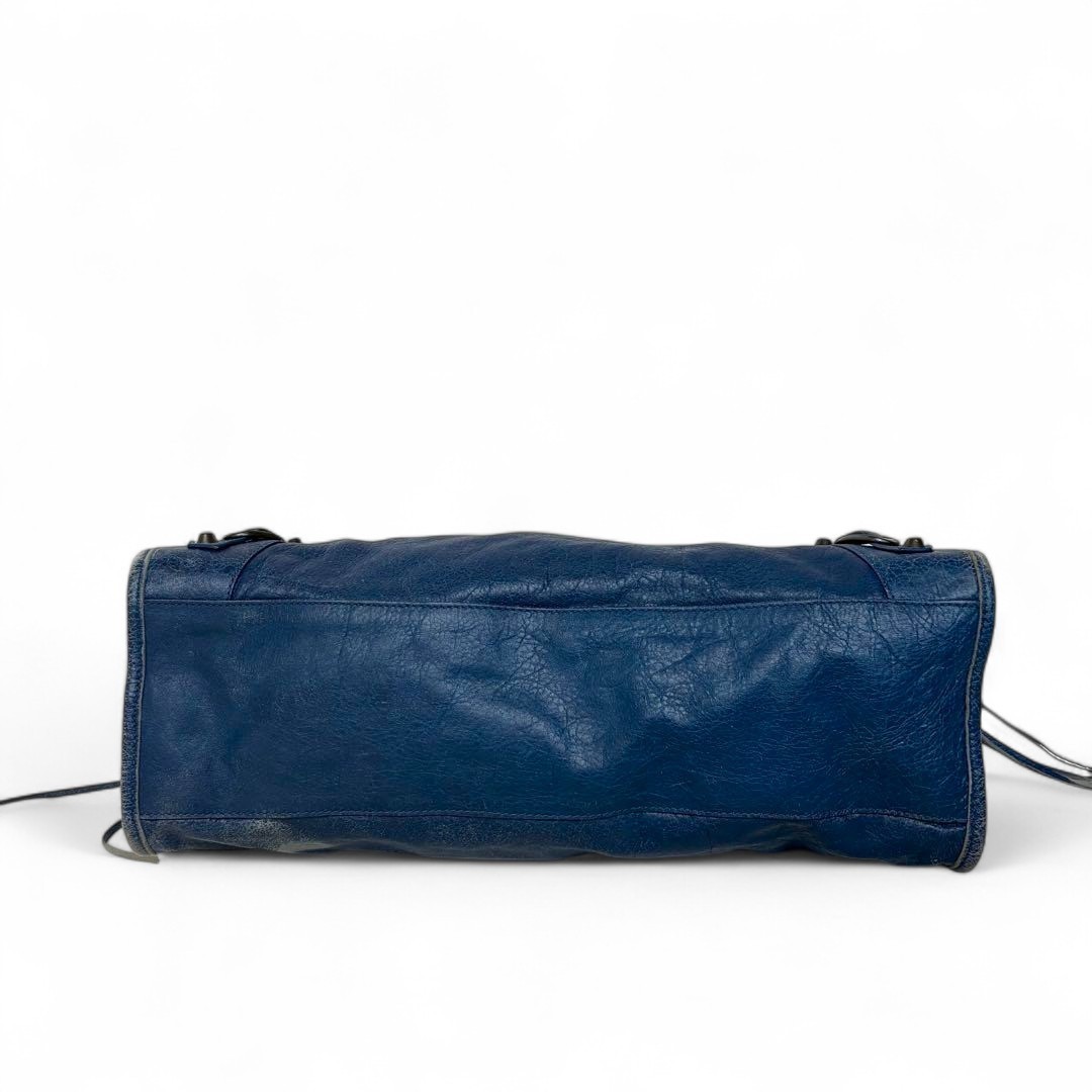 バッグ Y2k BALENCIAGA The City 2way 115748 Bag BALENCIAGA City 115748 Blue Leather 2way Shoulder Handbag