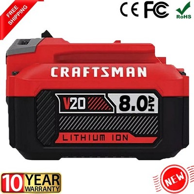 8.0Ah For Craftsman CMCB206 20 Volt 20V Max Li-Ion V20 Battery CMCB204 CMCB201