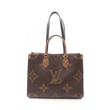 Louis Vuitton On the Go Tote Bag Leather Giant Reverse Brown Beige