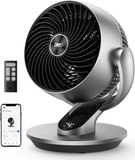 Smart Fan for Bedroom,120° Vertical and 90° Oscillating Fan with Remote/Voice, 1