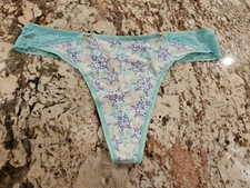Victoria's Secret Cotton Lace Waist Thong Panty Large
