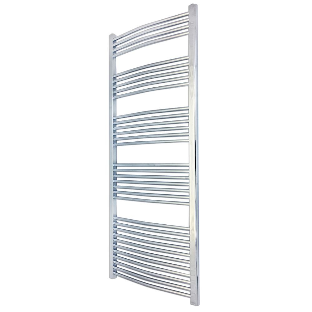 Towel Rail Radiator Curved Chrome Bathroom Heater 600mm x 1800mm 3479 BTUs