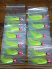12-Hand Tied 3/32oz. Crappie Jigs, Craft Hair Painfish Flies Fishing Lures (#4)
