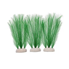 3PCS Small Aquarium Silk Plant Decorations, Artificial Green Water Plants, Decor