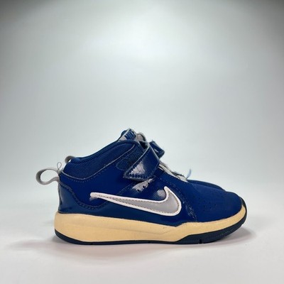 Nike Team Hustle D 6 Deep Blue Mid Top Basketball Shoes 599189-401 Kid's Size 8C