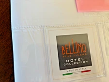 New Bellino Fine Linens 100% Cotton Hemstitch 2 two King Pillowcases White