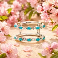 Turquoise Oura Ring Cover Gen 3 4 5 925 Sterling Silver Guard December Birthston
