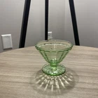 Green uranium Depression Glass Sherbet Dish Anchor Hocking 'Block Optic' pattern