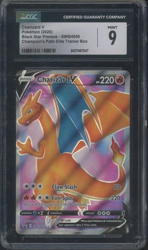 2020 Pokemon Black Star Promo SWSH050 Charizard V Elite Trainer Box CGC 9 MINT
