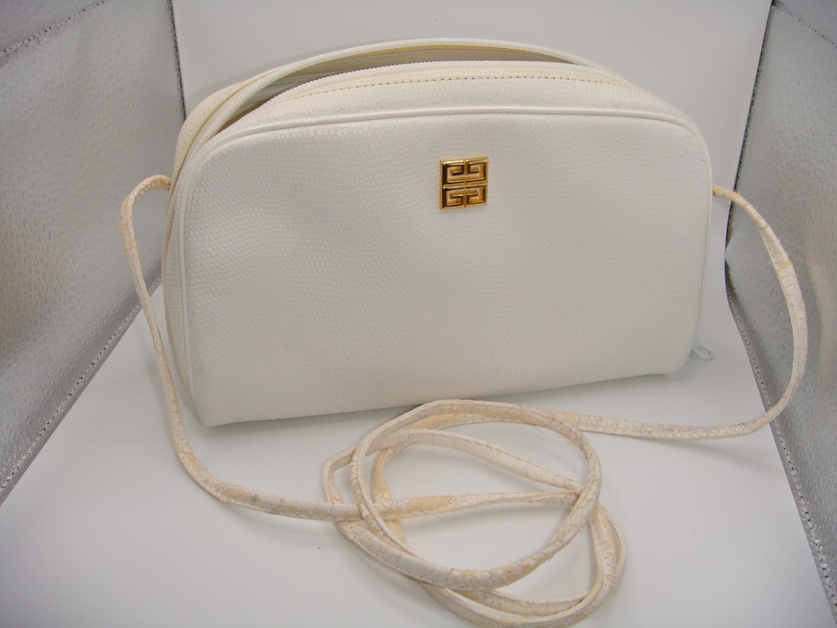 VINTAGE GIVENCHY PARIS WHITE LEATHER BAG CLUTCH ESTATE | eBay