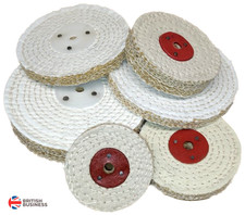 Sisal Metal Polishing Wheel Mops Sizes 3" to 7" 10mm Ø Holes Rigid Centre Collar