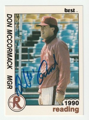 Don McCormack Signed 1990 Best Card #24 Auto Reading Phillies Autograph COA