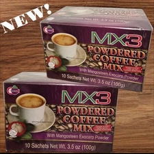 2 BOXES MX3 POWDERED COFFEE MIX WITH MAGOSTEEN  HEALTHY DRINK VITAMINC CALCIUM