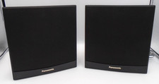 PANASONIC BOOK SHELF BLACK CORNER SPEAKERS & LONG CONNECTION WIRES WORKING READ