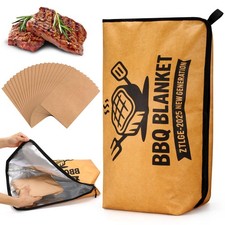 BBQ Blanket for Resting Meat - 21" Reusable Leakproof 5-Layer Insulated brown