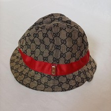 Gucci Bucket Hat GG Beige Size M Women Authentic