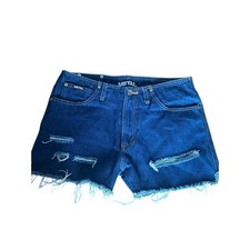 Metal distressed Jean shorts cotton made in USA