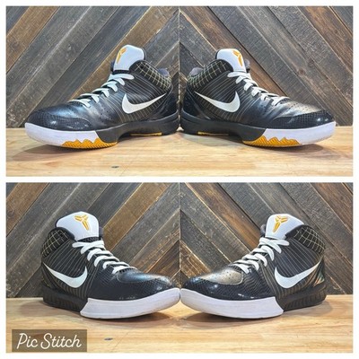 CRISP NIKE ZOOM KOBE 4 IV  DEL SOL  BLACK/WHITE/YELLOW, 344335-011, SIZE 12  