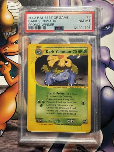 2003 Pokémon ~ Best of Game Winner Promo ~ Dark Venusaur #7 ~ PSA 8 NM-MT
