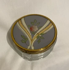 Vintage Mid Century Ladies Powder /Cream Jar 3.5" x 1.5" Made in Canada