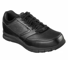 Mens Skechers 77156 Nampa Memory Foam Slip Resistant Black Work Shoes