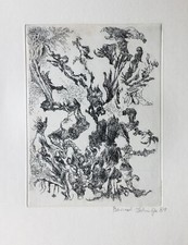 Bernard Schultze Radierung Migof-Gestrüpp datiert 1981 signiert