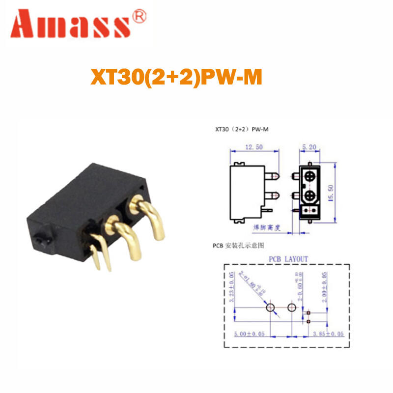 Amass Connettore Di Alimentazione Con 2 Pin Di Segnale 10A 20A