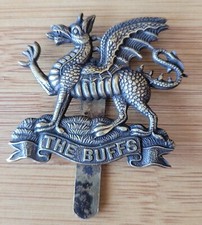 Royal East Kent The Buffs metal cap badge Original Dragon brass Badge Military 