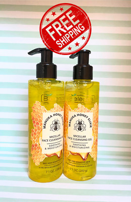 2-Pack Bielenda ~ Manuka Honey Elixir Micellar Face Cleansing Gel 7.1 Oz Each