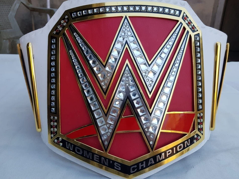 RAW Women's Championship Title Belt - 2MM Brass, Red, Adult Size Replica - Image 4 of 4