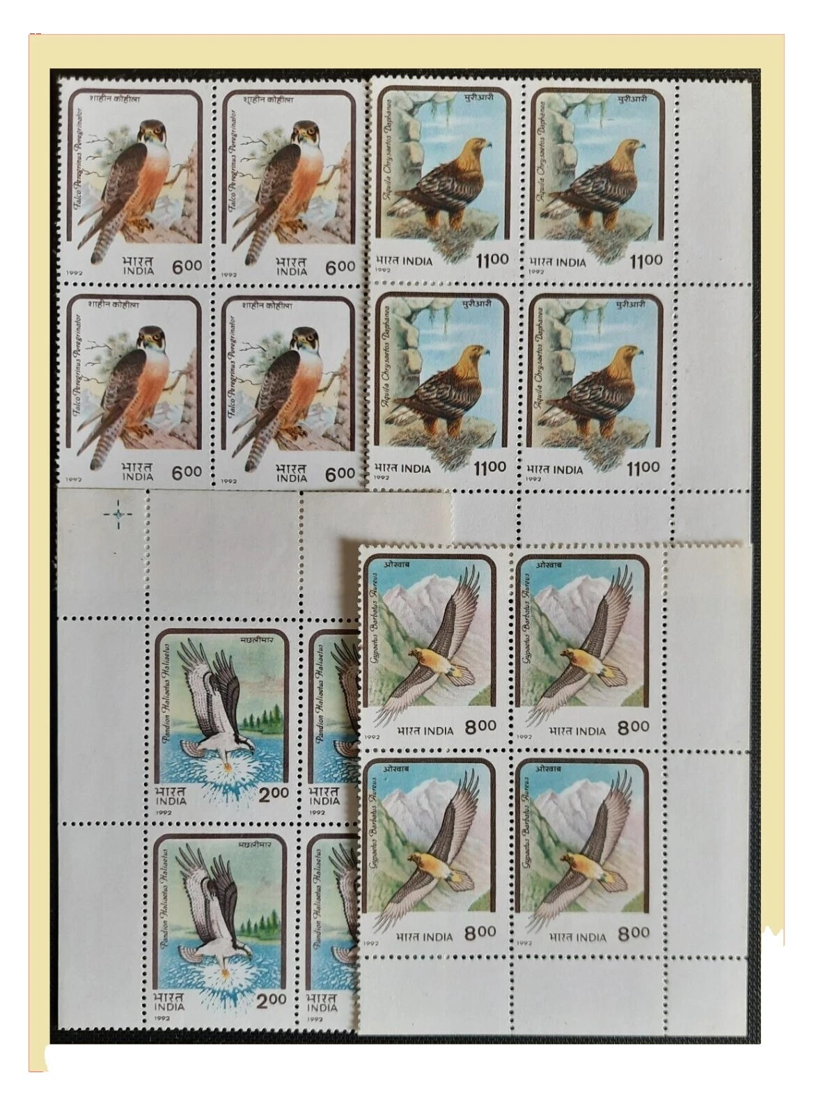 Aves del sello Bloques 1947-ahora