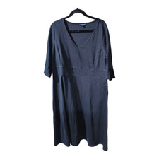 LANDS’END Black V-neck Dress - Size 18W